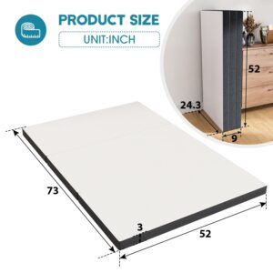 Foldable Mattress Full, 3 Inch Trifold Mattress with Breathable & Washable Cover, Foldable Mattress with CertiPUR-US Certified, Floor Mattress Foldable for Camping, Guest, Floor RV - 73" x 52" x 3"