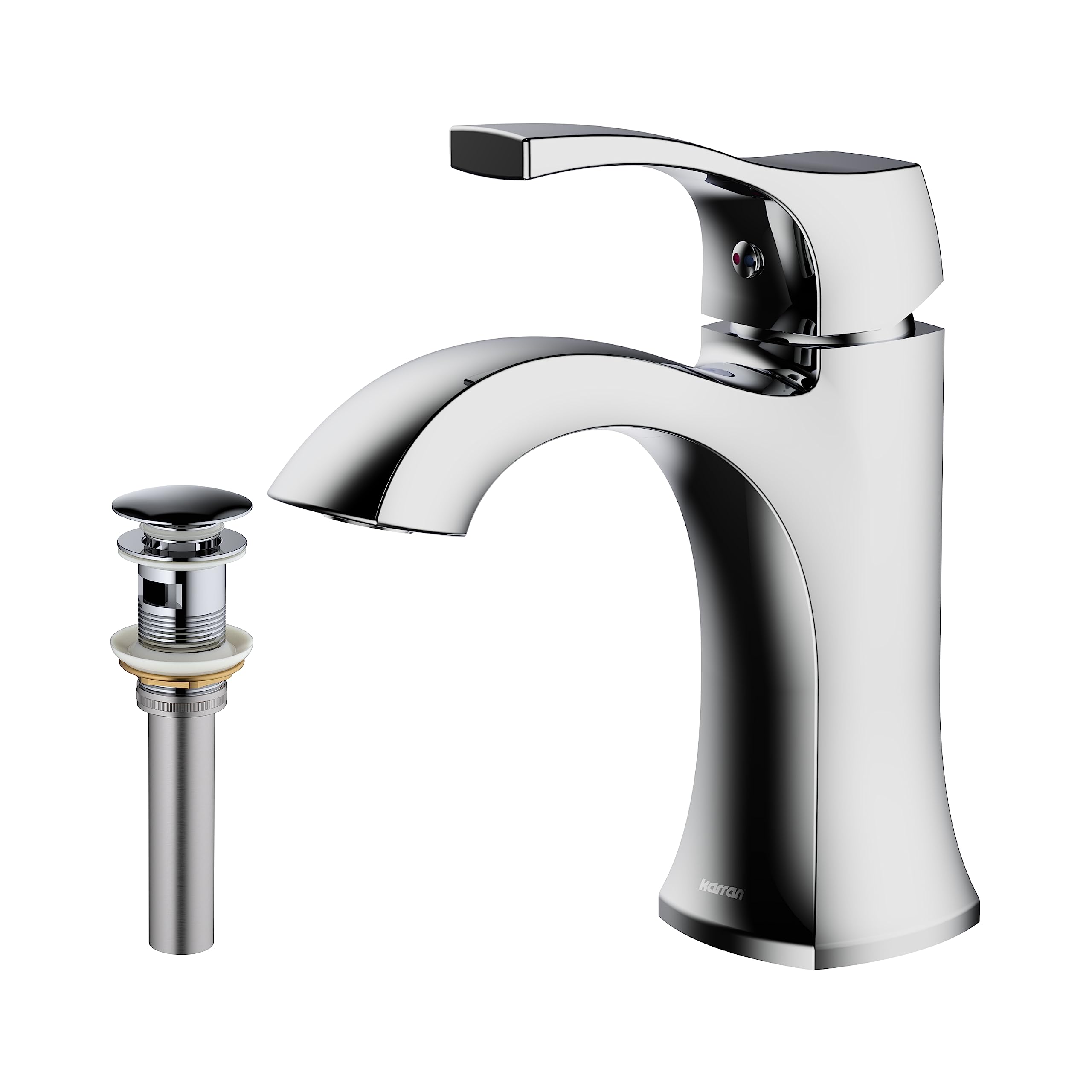 Karran Randburg KBF520 Single-Handle Single Hole Basin Bathroom Faucet with Matching Pop-up Drain in Chrome