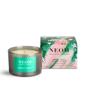 neom- perfect peace luxury scented candle | pine, myrrh & lime peel | christmas gift… (travel size)