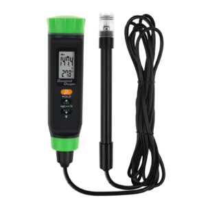 dissolved oxygen meter with atc portable do meter with long cable, dissolved oxygen test kit tester with self floating probe electrode