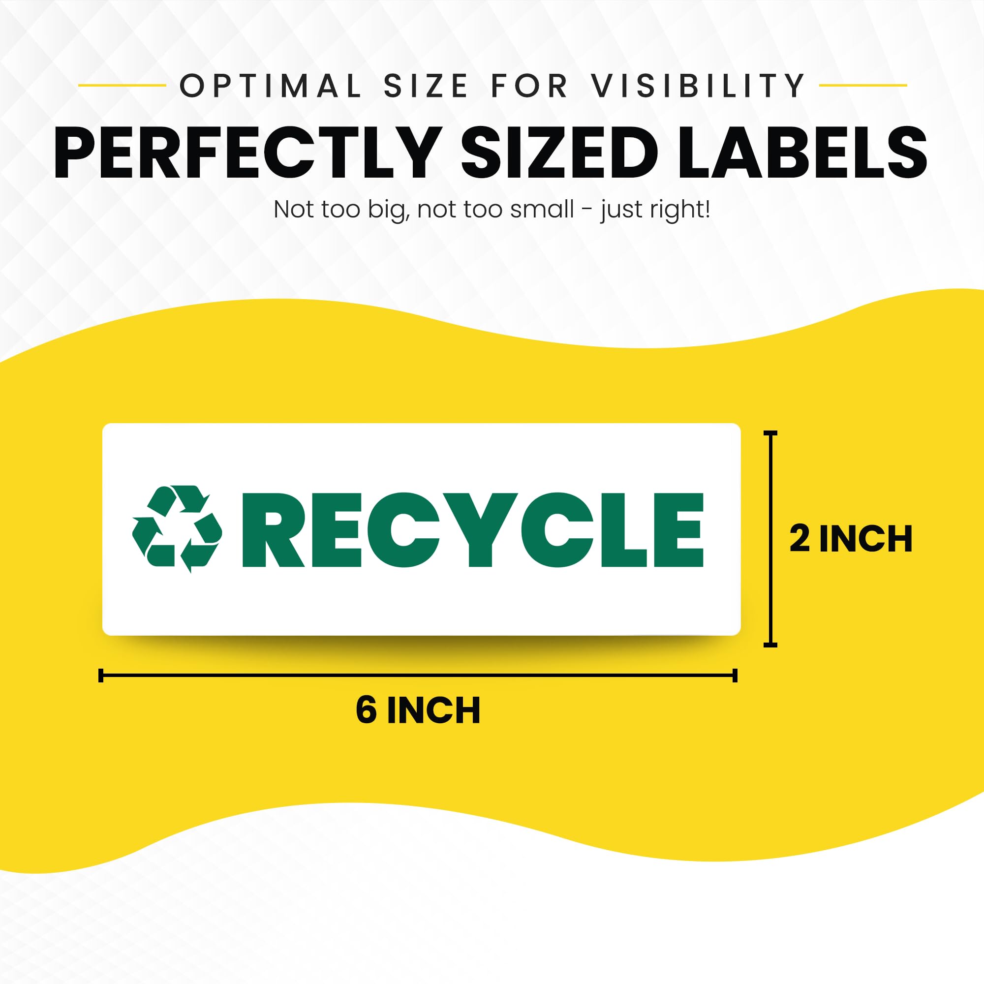 Recycle Sticker for Trash Bins – Heavy Duty, Recycle Only Sticker - 3-5 Year Indoor/Outdoor Rated - Heavy Duty, Weather Proof, Ultra Durable - USA Made (6x2 inch), 4 Labels