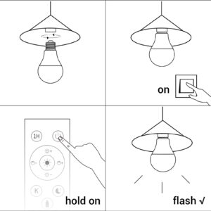 LED Light Bulb with Remote Control, 12W LED Bulb Dimmable 3000K-6000K, 50FT Remote Distance, E26 LED Bulbs 100 Watt Equivalent, Timer & 4 Scene Modes Light Bulbs for Living Room Bedroom Office