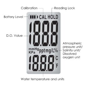 Dissolved Oxygen Meter with ATC Portable DO Meter with Long Cable, Dissolved Oxygen Test Kit Tester with Self Floating Probe Electrode