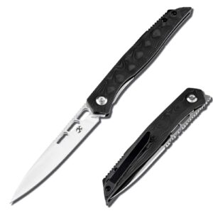 kansept knives lucky star pocket knife, lightweight flipper folding knife with 3.54” cpm-s35vn blade, carbon fiber for hiking camping hunting and everyday carry k1013a3