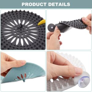 Jaeskeclip 6Pscs Hair Catcher Shower Drain,Disposable Shower Drain Hair Catcher,Hair Stopper for Bathtub Drain for Bathroom Shower Bathtub Laundry Room Kitchen Sink Silicon Sink Drain Covers