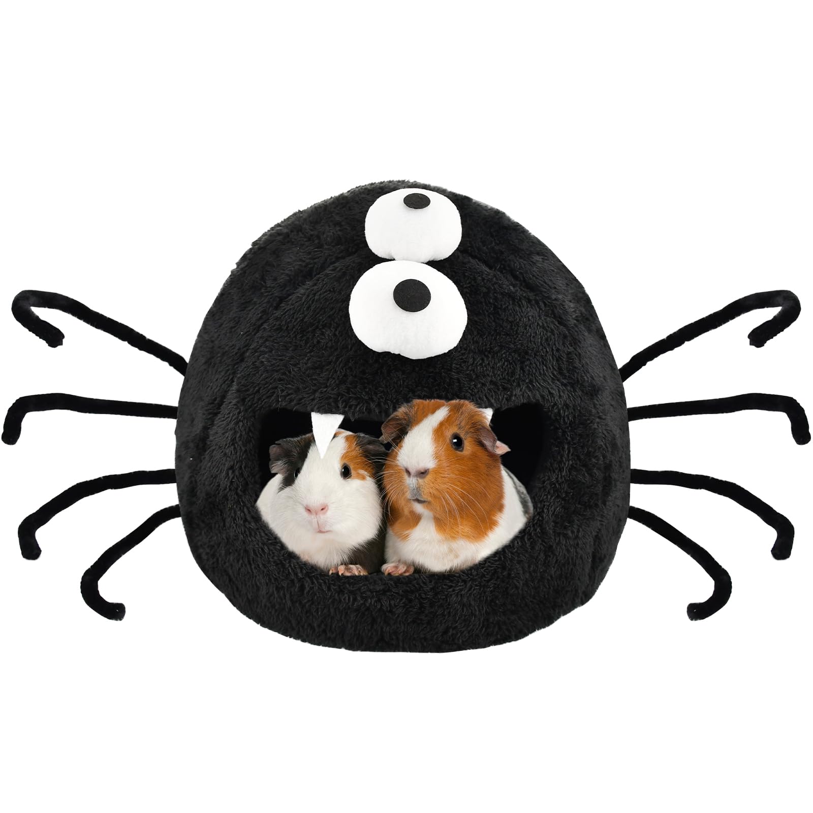 Vehomy Halloween Guinea Pig Bed Warm Bunny Spider Cave Bed Hideout Small Animal Spider Nest Bed House Cage Accessory for Hamster Guinea Pig Dwarf Rabbit Bunny Ferret Rat Hedgehog L