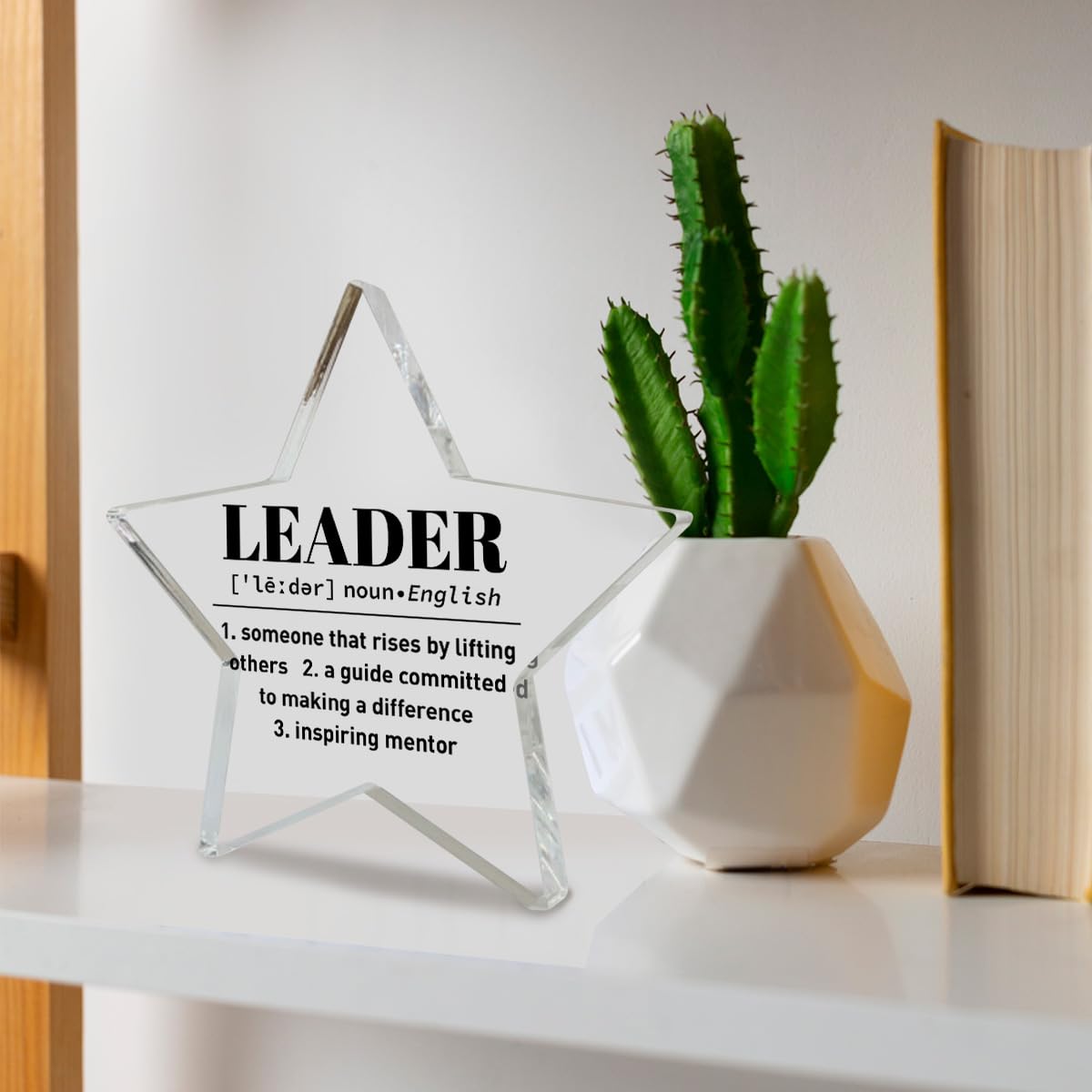 Leader Appreciation Gifts for Women Men, Leader Boss Birthday Christmas Day Gifts Thank You Gifts Mentor Retirement Leaving New Job Farewell Gifts, Acrylic Keepsake Desk Decor, Leader Definition