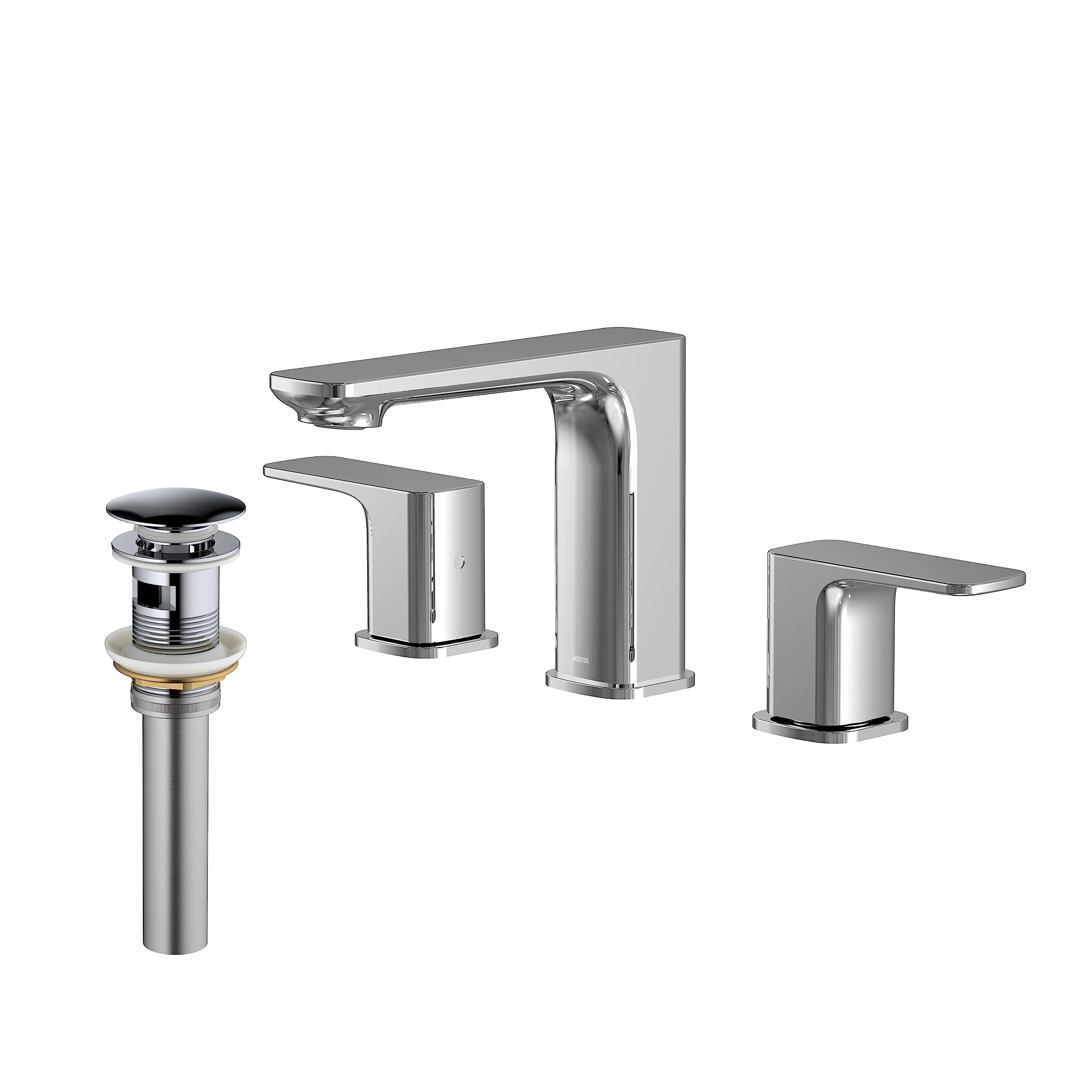 Karran Venda KBF514 2-Handle Three Hole Widespread Bathroom Faucet with Matching Pop-up Drain in Chrome