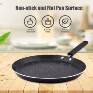 OTJENL Nonstick Crepe Pan, 11 Inch Griddle Pan with Scraper & Oil Brush, Griddle Pancake Pan Tortilla Pan, for Cooking Eggs, Frying, Grill, Omelettes, Easy Clean