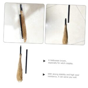 BUTIFULSIC Harry Broomstick Halloween Costume Props Halloween Besom Decor Wizard Broom Props Wizard Cosplay Adult Home Accessories Decor Witch Broomtick Prop Wooden Classic The Witch