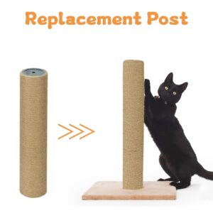 Cat Scratching Post Replacement - 15.7”x 3.8” Cat Tree Replacement Parts with M8 Screws, Cylinder Cat Tree Replacement Post Accessories for DIY Cat Tower Cat Hammock (Natural Jute, 4 Pack)