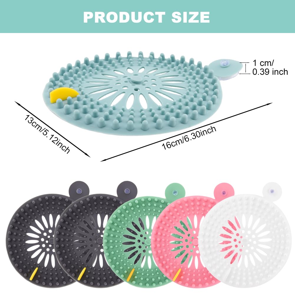 Jaeskeclip 6Pscs Hair Catcher Shower Drain,Disposable Shower Drain Hair Catcher,Hair Stopper for Bathtub Drain for Bathroom Shower Bathtub Laundry Room Kitchen Sink Silicon Sink Drain Covers