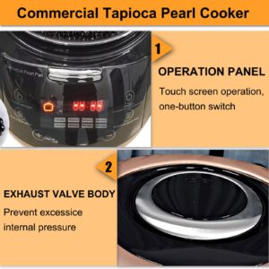 Yovtekc 5L Commercial Tapioca Pearl Cooker, Automatic Pearl Cooker, Tapioca Cooker Pearl Maker with Digital Touchscreen, Non-Stick Bubble Tea Cooker, 110V 860W