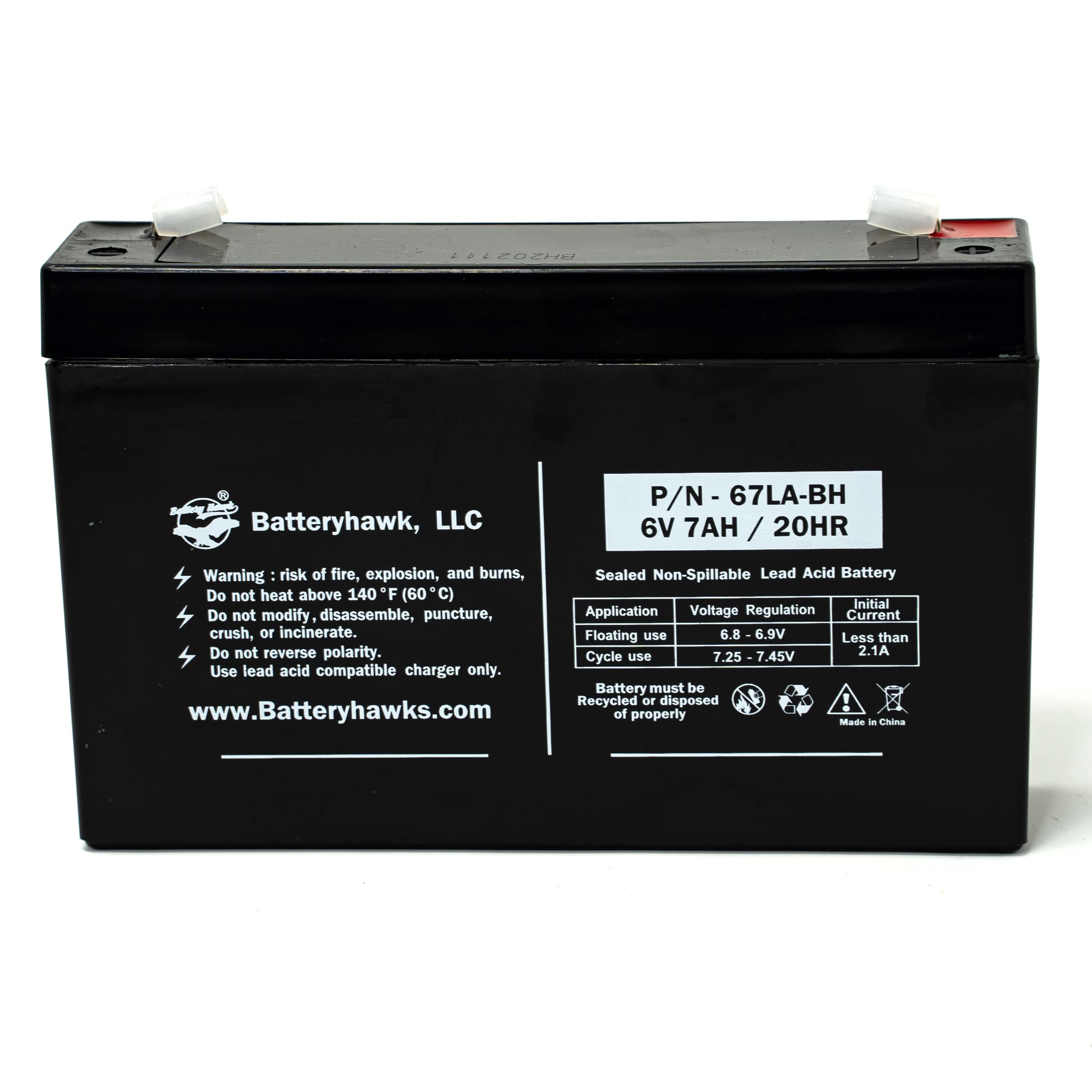 Battery Hawk (10 Pack) UB670 ELB0607 ELB-0607 ELB0608 ELB-0608 Sealed for Exit Sign Emergency Light Lead Acid 6V 7AH SLA