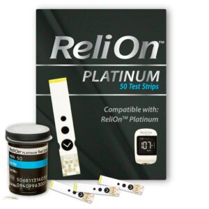 relion test strips, platinum 50 count (pack of 1), testing blood glucose, boxed by fusion shop store