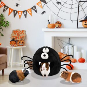 Vehomy Halloween Guinea Pig Bed Warm Bunny Spider Cave Bed Hideout Small Animal Spider Nest Bed House Cage Accessory for Hamster Guinea Pig Dwarf Rabbit Bunny Ferret Rat Hedgehog L