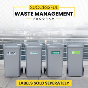 Recycle Sticker for Trash Bins – Heavy Duty, Recycle Only Sticker - 3-5 Year Indoor/Outdoor Rated - Heavy Duty, Weather Proof, Ultra Durable - USA Made (6x2 inch), 4 Labels