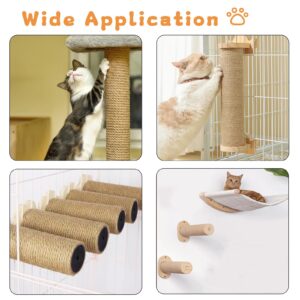 Cat Scratching Post Replacement - 15.7”x 3.8” Cat Tree Replacement Parts with M8 Screws, Cylinder Cat Tree Replacement Post Accessories for DIY Cat Tower Cat Hammock (Natural Jute, 4 Pack)