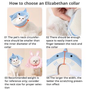 MANON ROSA Cat Cone E-Collar: Soft After Surgery Elizabethan Collar Adjustable Cute Animal Design for Dogs Cats Puppies Kittens Rabbits Bunnies Prevents Licking (Bee,M)