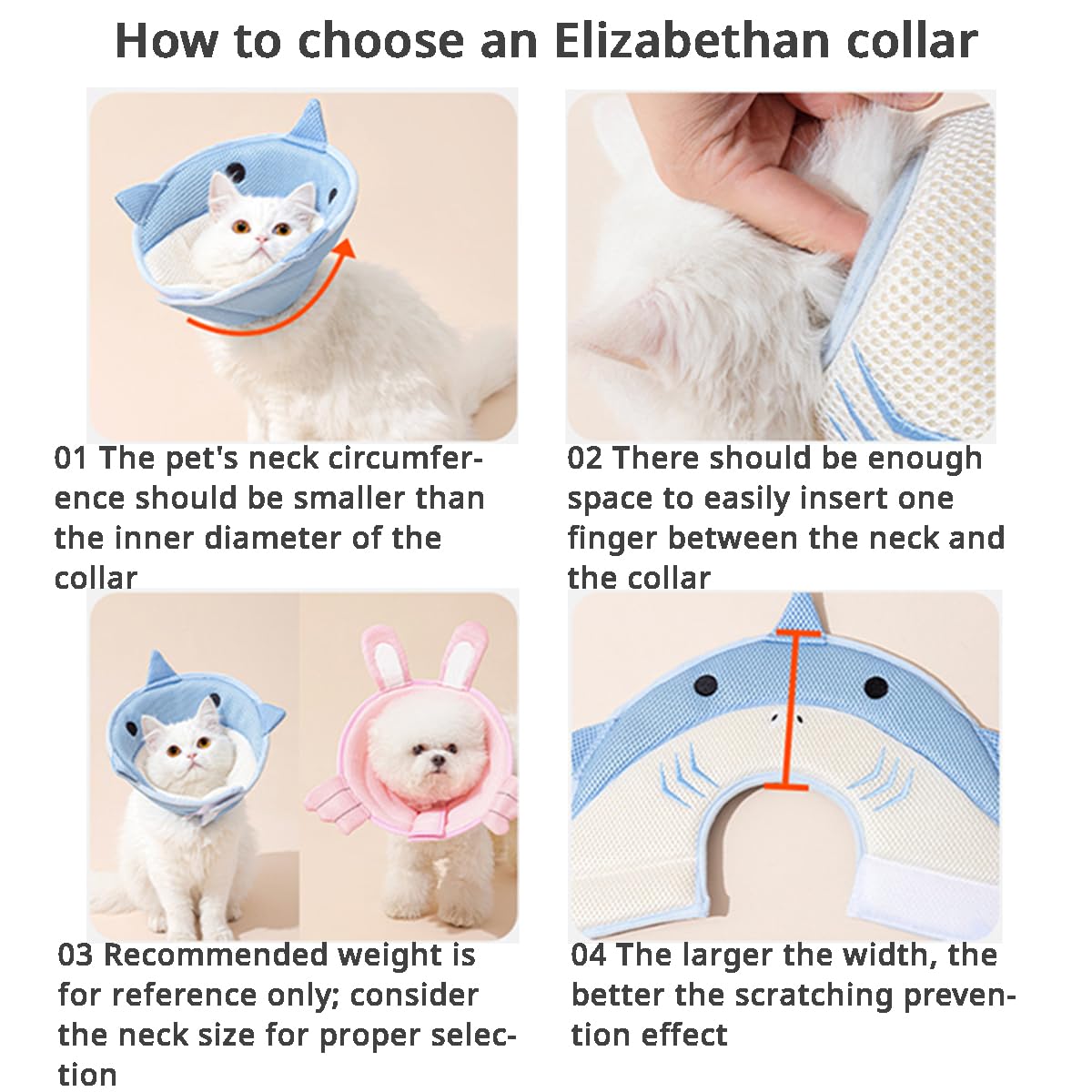 MANON ROSA Cat Cone E-Collar: Soft After Surgery Elizabethan Collar Adjustable Cute Animal Design for Dogs Cats Puppies Kittens Rabbits Bunnies Prevents Licking (Bee,M)