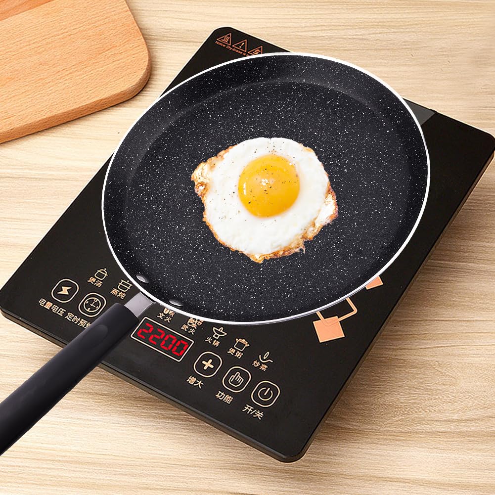 OTJENL Nonstick Crepe Pan, 11 Inch Griddle Pan with Scraper & Oil Brush, Griddle Pancake Pan Tortilla Pan, for Cooking Eggs, Frying, Grill, Omelettes, Easy Clean