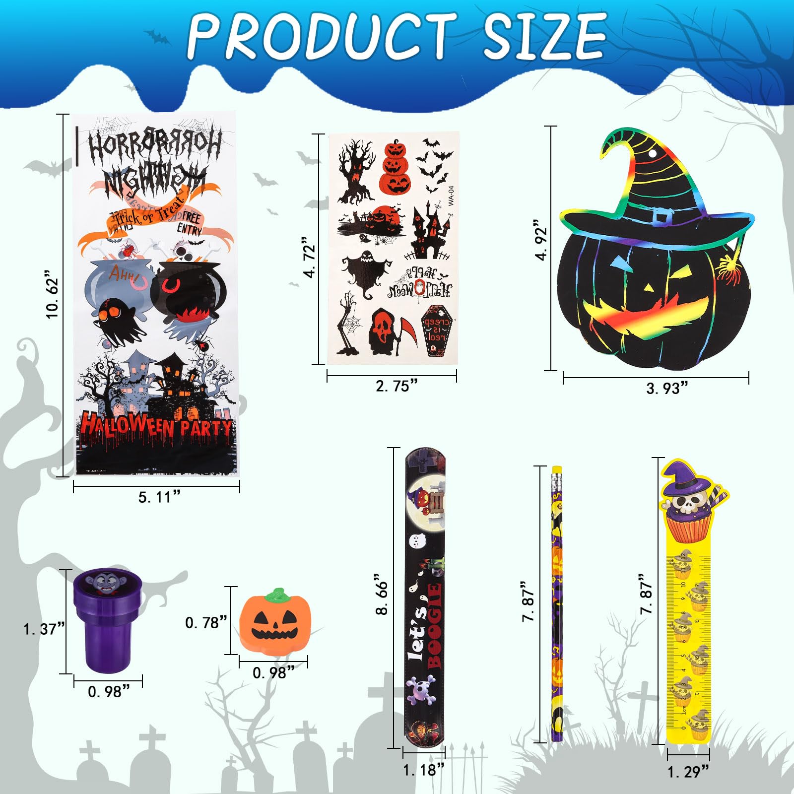 veduta 192Pcs Halloween Favors Stationery Gift Set, Trick or Treat Gifts for Kids, 24 Pack Halloween Party Favors for Kids Classroom Prizes Bulk Halloween School Supplies Goodie Bag Stuffers Fillers.