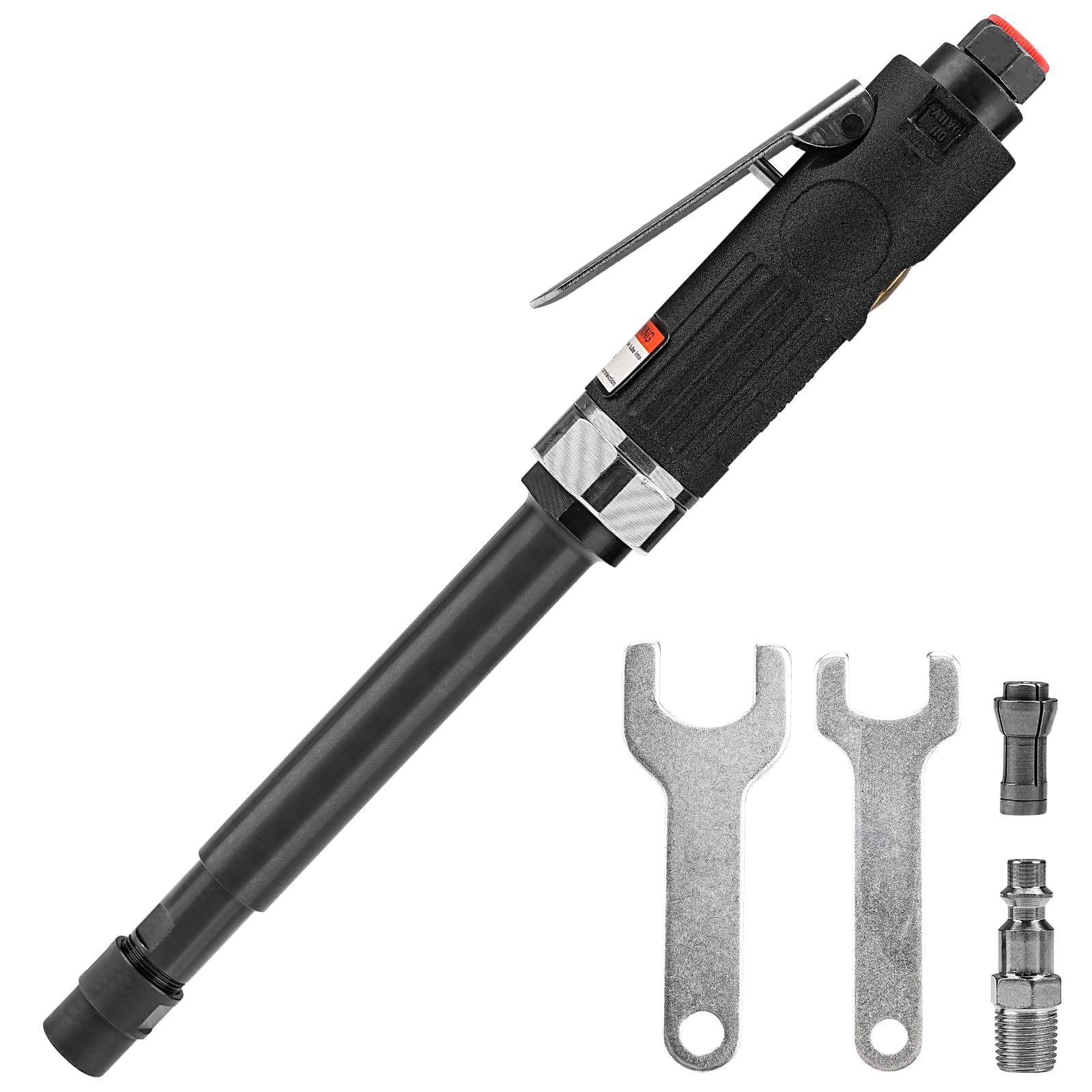 Baisiky 11" Extra Long Extension 1/4“ Straight Air Die Grinder, High Speed Extended Long Shaft Air Die Grinder Tool