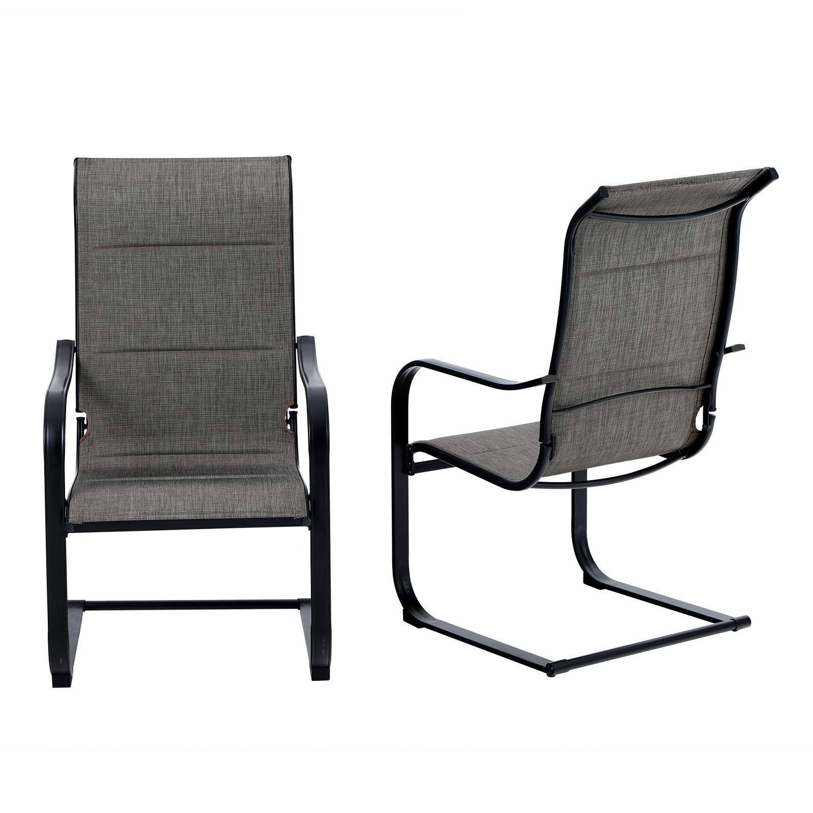 Sophia & William Sling Patio Chairs, 2 PCS Padded Spring Patio Chair for Outdoor, Heavy Duty Patio Dining Chair for Patio Garden Support 300lbs