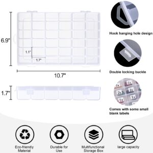 2 Pack 36 Grids Clear Plastic Organizer Box with Adjustable Dividers, Small Craft Organizers and Storage, Compartment Container for Bead, Nail, Jewelry, Art, DIY Crafts, Fishing Tackle, Small Items