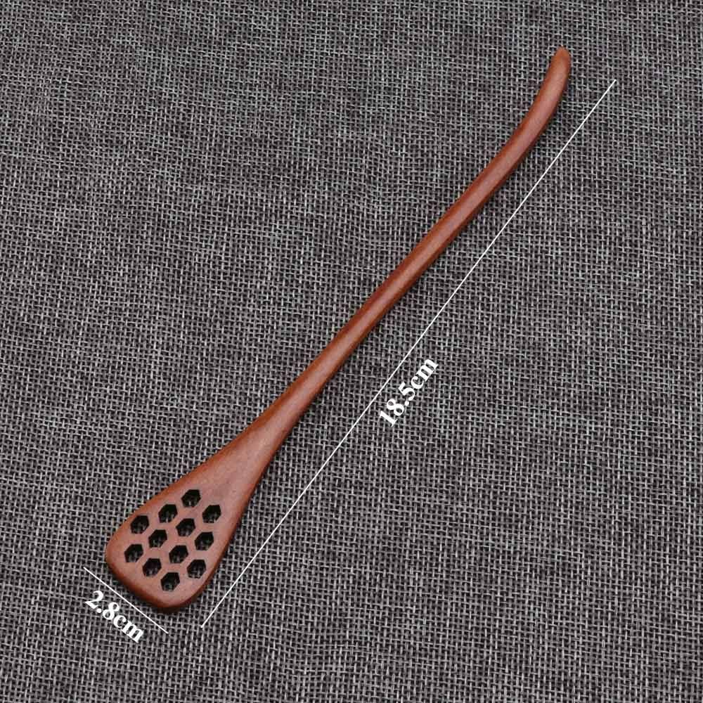 Honey Dipper 4Pcs Honeycomb Heart Pattern Honey Dippers Wooden Long Handle Honey Dipper Stirrer Server Mixing Stick Spoon Home Kitchen Supplies