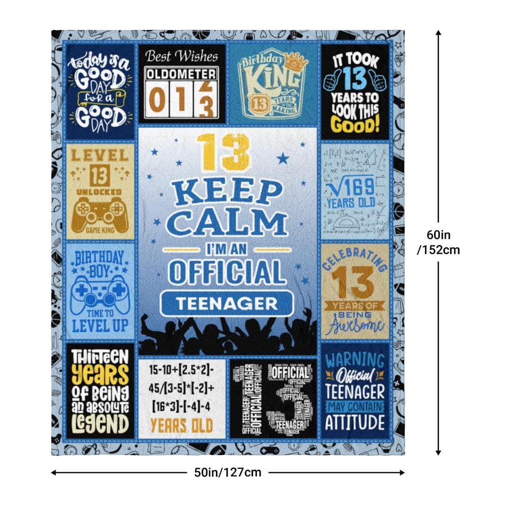 Sqovulw Gifts for 13 Year Old Boy, 13 Year Old Boy Birthday Gifts, Birthday Gifts for 13 Year Old Boy, 13 Year Old Boy Gift Ideas, Coolest Gifts for 13 Year Old Boy Throw Blanket 60x50 Inch