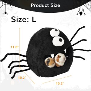 Vehomy Halloween Guinea Pig Bed Warm Bunny Spider Cave Bed Hideout Small Animal Spider Nest Bed House Cage Accessory for Hamster Guinea Pig Dwarf Rabbit Bunny Ferret Rat Hedgehog L