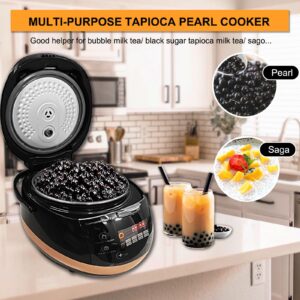 Yovtekc 5L Commercial Tapioca Pearl Cooker, Automatic Pearl Cooker, Tapioca Cooker Pearl Maker with Digital Touchscreen, Non-Stick Bubble Tea Cooker, 110V 860W