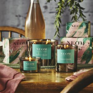 NEOM- Perfect Peace Luxury Scented Candle | Pine, Myrrh & Lime Peel | Christmas Gift… (Travel Size)