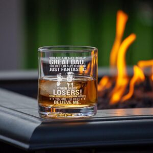 BETHEGIFT Gifts for Dad from Daughter, Son - Dad Christmas Gifts - Birthday Gifts for Dad - Dad Birthday Gift Ideas - Cool Gifts for Dad - Present for Dad 10oz Whiskey Rock Glass