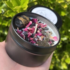 Hekate Dark Moon Goddess Candle | Hecate Witchcraft Pagan Queen of Crossroads Keys Witches Witchcraft Gift Herbal Intention Spell Ritual Altar Devotee Scented Gift