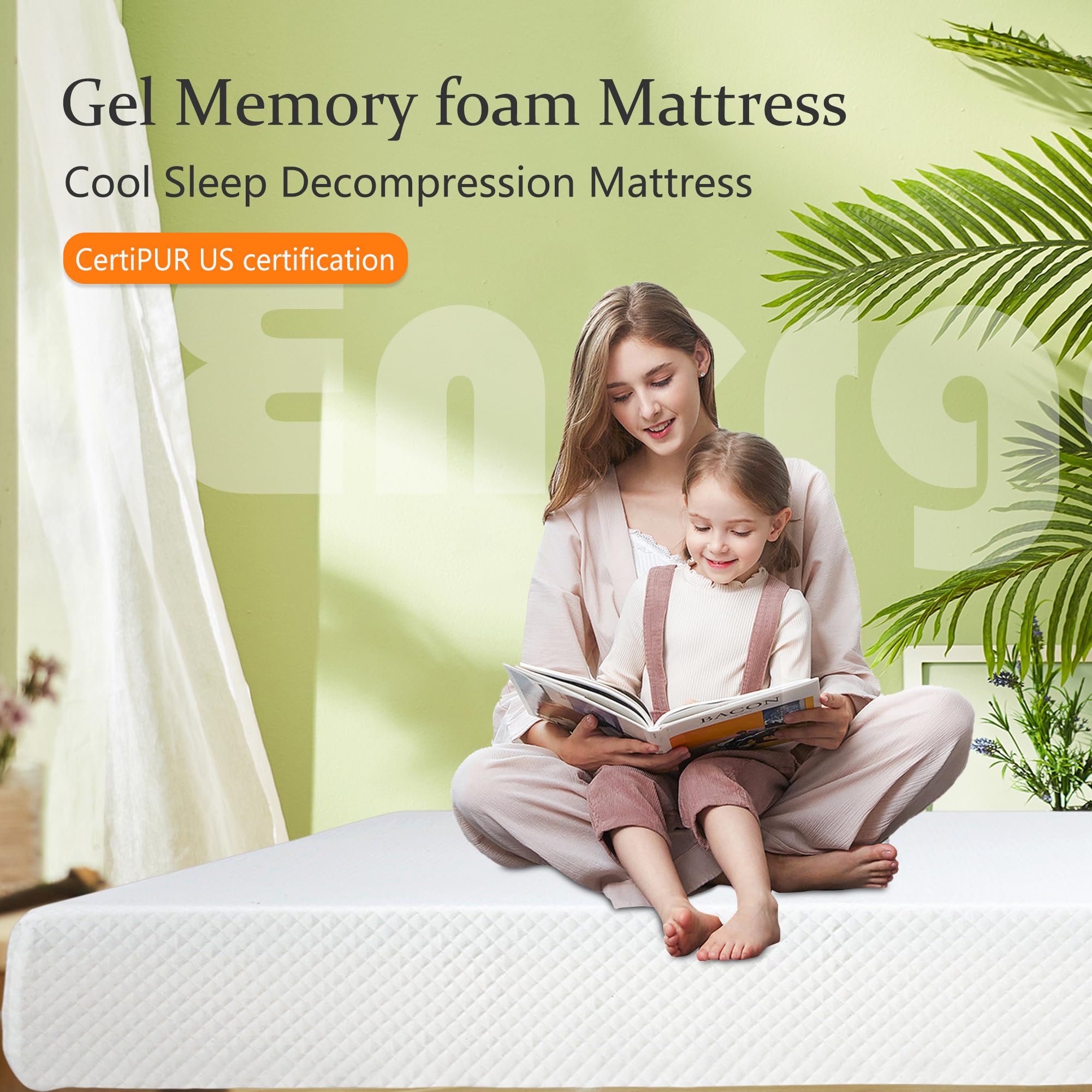 BestMassage 12 Inch Gel Memory Foam Mattress for Cool Sleep & Pressure Relief, Medium Firm King Mattress for Kids Adults, Bed-in-a-Box, CertiPUR-US Certified,White