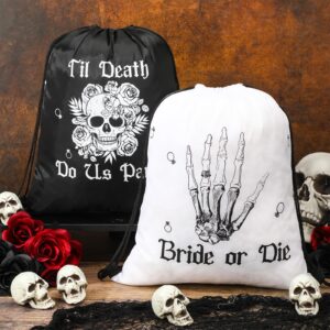 Amylove 7 Pcs Bride or Die Bachelorette Party Drawstring Bags Till Death Do Us Bags Bachelorette Party Supplies Drawstring Backpacks for Bridal Shower Wedding Party Bridesmaids Supplies Gift Bag