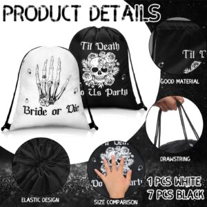 Amylove 7 Pcs Bride or Die Bachelorette Party Drawstring Bags Till Death Do Us Bags Bachelorette Party Supplies Drawstring Backpacks for Bridal Shower Wedding Party Bridesmaids Supplies Gift Bag