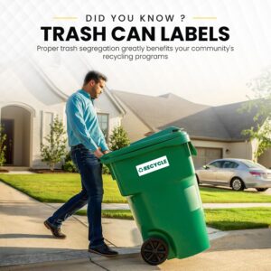 Recycle Sticker for Trash Bins – Heavy Duty, Recycle Only Sticker - 3-5 Year Indoor/Outdoor Rated - Heavy Duty, Weather Proof, Ultra Durable - USA Made (6x2 inch), 4 Labels