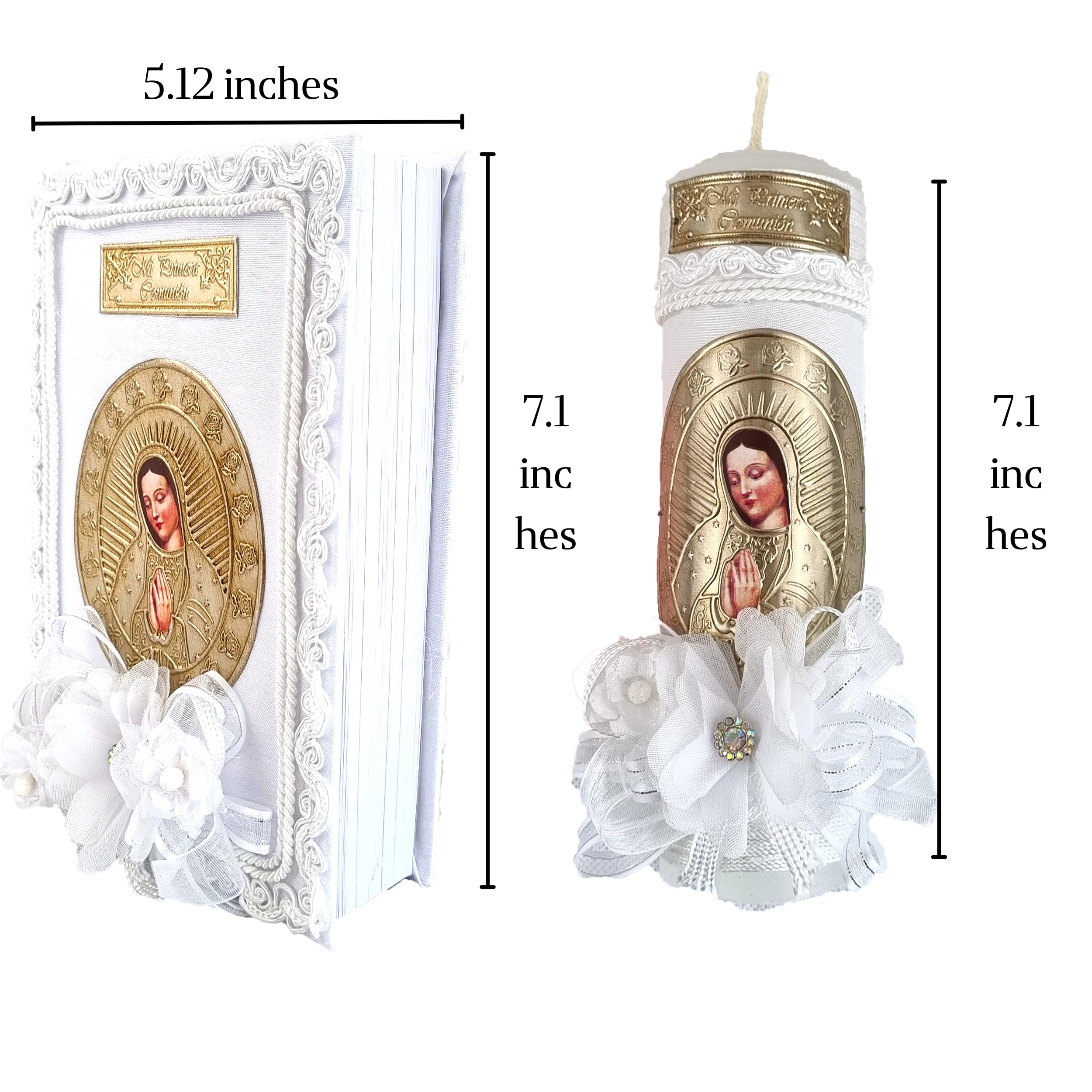 First Communion Bible and Candle - Biblia y Vela de Primera comunión para niña - Vela para Primera comunion niña - First Communion Candle Set for Girl - recuerdos de Primera comunion niña