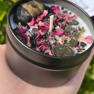 Hekate Dark Moon Goddess Candle | Hecate Witchcraft Pagan Queen of Crossroads Keys Witches Witchcraft Gift Herbal Intention Spell Ritual Altar Devotee Scented Gift