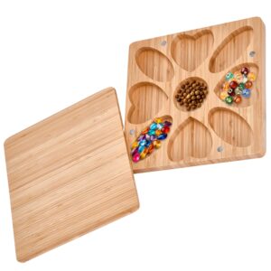 noa store multi platter bead boards -bracelet board with magnets for the lid -heart design beadwork accessory sorter container -beading board for jewelry making - bead design board - 0.9"hx7.9"lx7.9"w