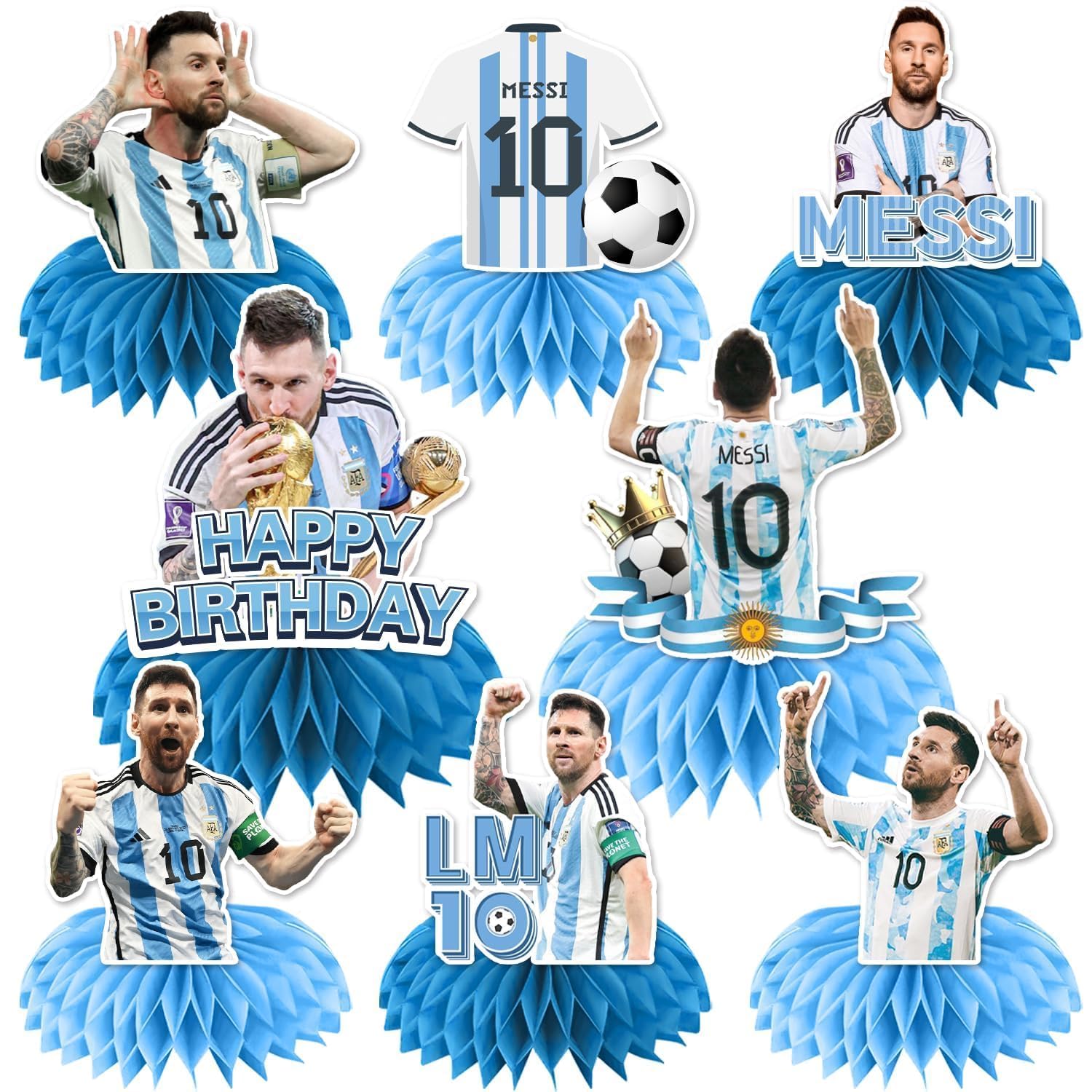 Soccer Birthday Decorations Honeycomb Centerpieces, Soccer Birthday Party Decorations Football Star Party Decorations, Soccer Themed Birthday Party Supplies Soccer Party Decorations for Kids