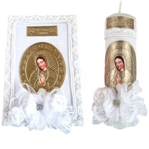 First Communion Bible and Candle - Biblia y Vela de Primera comunión para niña - Vela para Primera comunion niña - First Communion Candle Set for Girl - recuerdos de Primera comunion niña