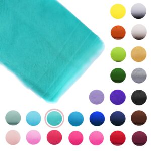 craft and party, aqua fabric tulle roll 54 inch by 40 yards (120 ft) fabric tulle bolt for diy tutu skirt, wedding and decoration (aqua)