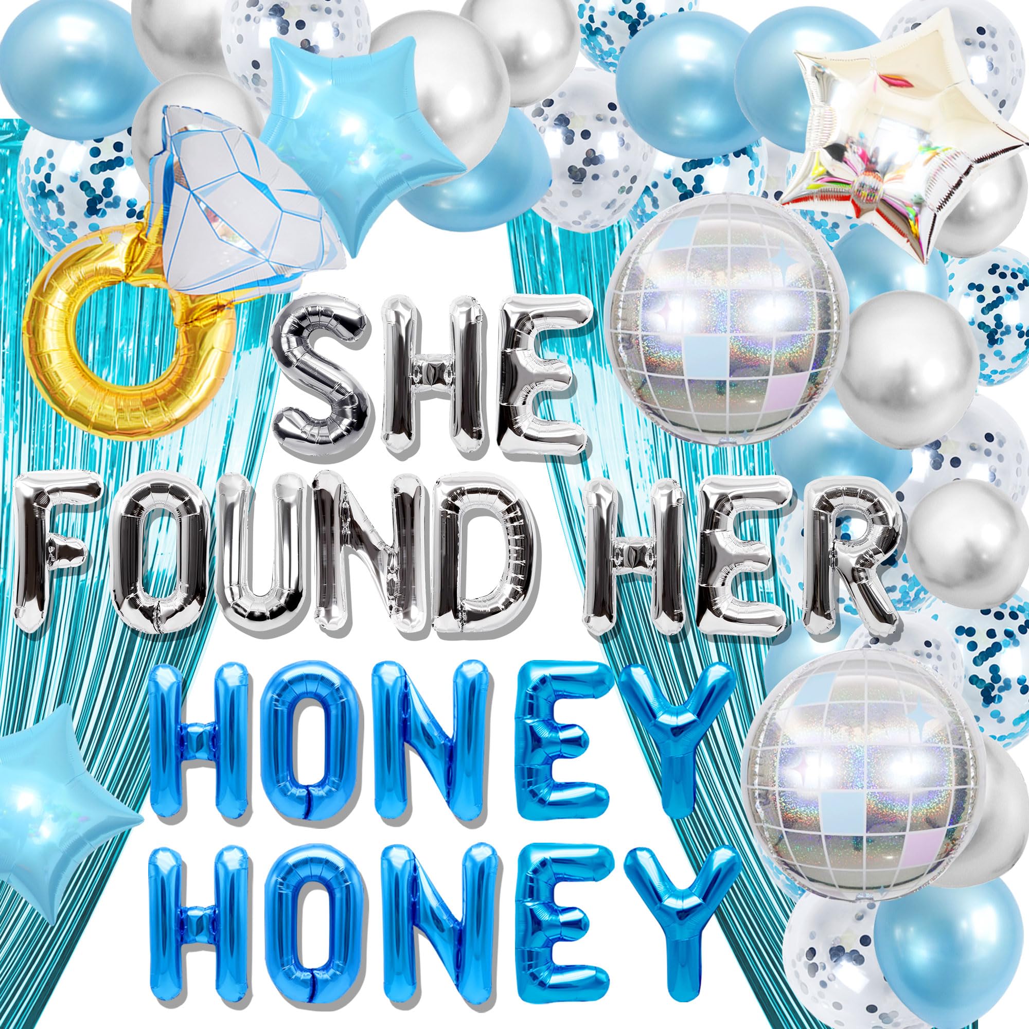 JeVenis She Found Her Honey Honey Sign Balloons Mamma Mia Bachelorette Party Decorations Last Disco Bachelorette Party Decorations Retro 70s Bridal Shower Decorations