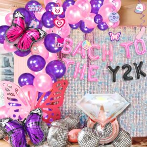 JeVenis Bach to the Y2K Balloons Y2K Bach Party Decoration Retro 70s Bridal Shower Decorations Throwback Bachelorette Balloons