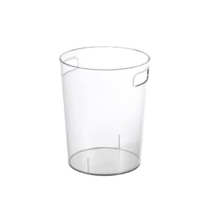 Small Trash Can, Plastic Wastebasket, Round Garbage Container, Transparent Trash Can Clear Wastebasket with Handles for Kitchen Bathroom Office Bedroom Living Roomsmall Waste Basket (M)