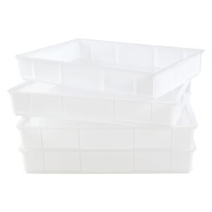 eagrye 4-pack commercial stackable pizza proofing dough box, plastic bread container dough trays